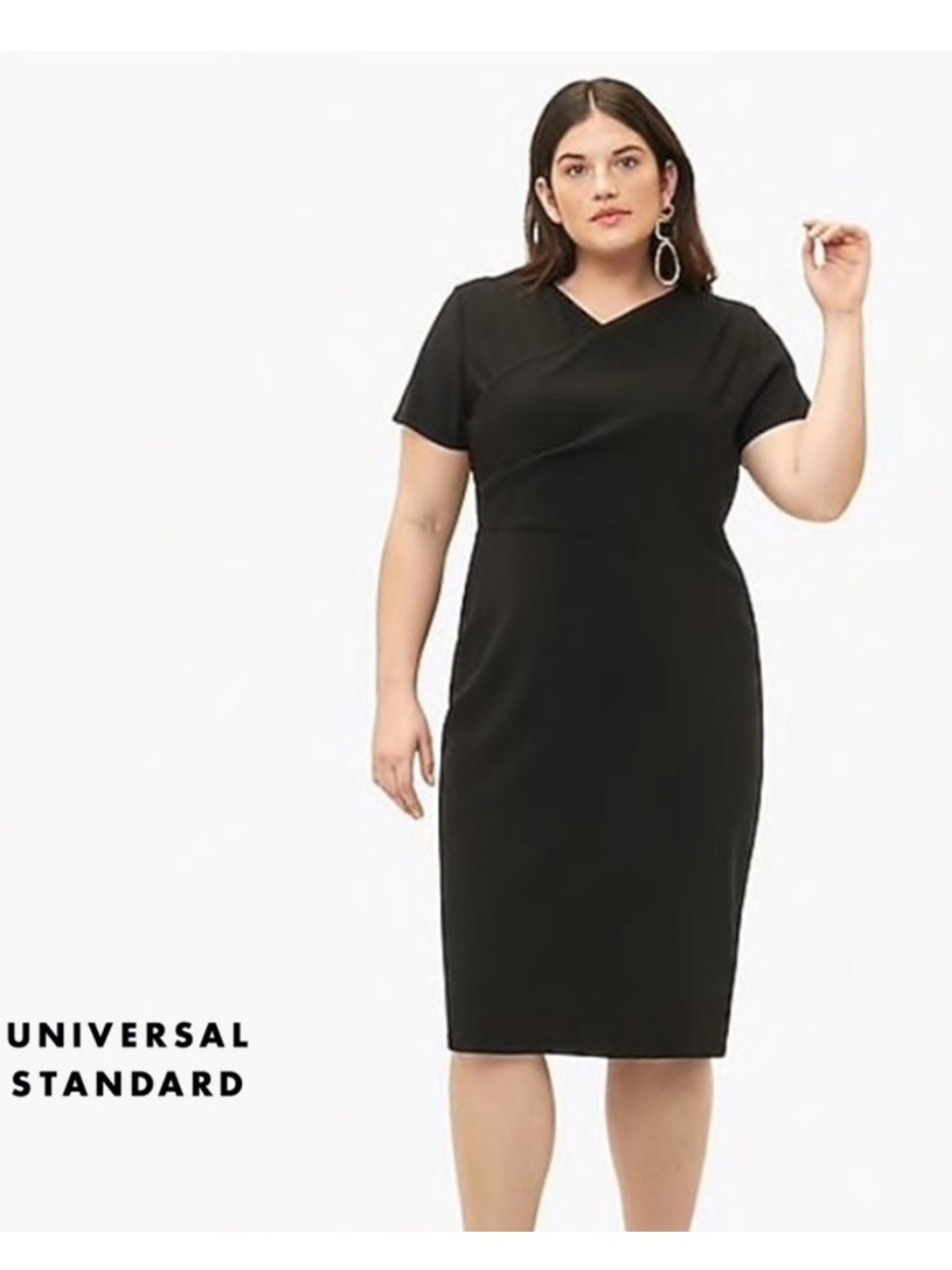 NEW Universal Standard Mary Double Luxe Dress Size Medium Black NWT Work Office